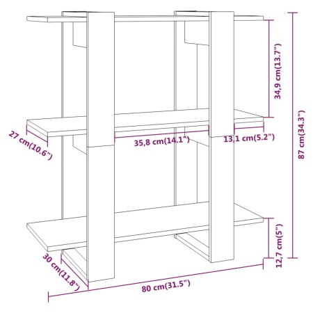 Libreria/Divisorio Grigio Cemento 80x30x87 cm