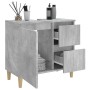 Armadietto da Bagno Grigio Cemento 65x33x60cm Legno Multistrato