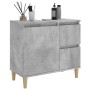 Armadietto da Bagno Grigio Cemento 65x33x60cm Legno Multistrato