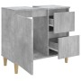 Armadietto da Bagno Grigio Cemento 65x33x60cm Legno Multistrato