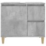 Armadietto da Bagno Grigio Cemento 65x33x60cm Legno Multistrato