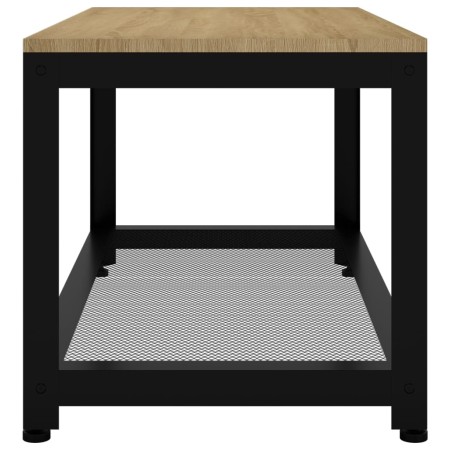 Tavolino Salotto Marrone Chiaro e Nero 90x45x45 cm MDF e Ferro