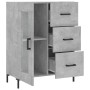 Credenza Grigio Cemento 69,5x34x90 cm in Legno Multistrato