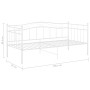 Telaio Divano Letto Bianco in Metallo 90x200 cm