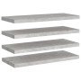 Scaffali a Parete 4 pz Grigio Cemento 80x23,5x3,8 cm in MDF