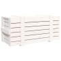 Contenitore Portaoggetti Bianco 91x40,5x42 cm Massello di Pino