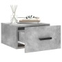 Comodini a Muro 2 pz Grigio Cemento 35x35x20 cm