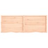 Piano per Tavolo 160x60x(2-4)cm in Rovere Massello Non Trattato