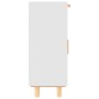 Credenza Bianca 60x30x75 cm Legno Massello Pino Rattan Naturale