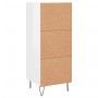 Credenza Bianco Lucido 34,5x34x90 cm in Legno Multistrato