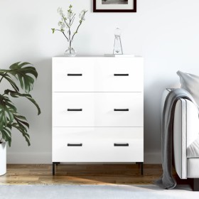 Credenza 69,5x34x90 cm in Legno Multistrato Bianco Lucido