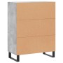 Credenza Grigio Cemento 69,5x34x90 cm in Legno Multistrato