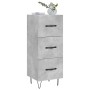 Credenza Grigio Cemento 34,5x34x90 cm in Legno Multistrato