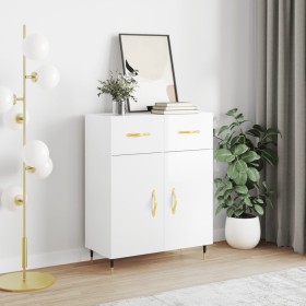 Credenza 69,5x34x90 cm in Legno Multistrato Bianco Lucido