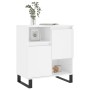 Credenza Bianco Lucido 60x35x70 cm in Legno Multistrato