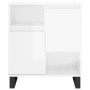 Credenza Bianco Lucido 60x35x70 cm in Legno Multistrato