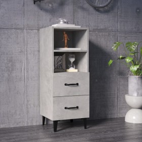 Credenza Grigio Cemento 34,5x34x90 cm in Legno Multistrato