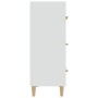 Credenza Bianca 70x34x90 cm in Legno Multistrato