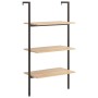 Scaffale Pendente 3 Livelli Marrone Chiaro e Nero 64x35x120,5cm