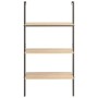 Scaffale Pendente 3 Livelli Marrone Chiaro e Nero 64x35x120,5cm