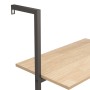 Scaffale Pendente 3 Livelli Marrone Chiaro e Nero 64x35x120,5cm