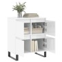 Credenza Bianco Lucido 60x35x70 cm in Legno Multistrato