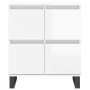 Credenza Bianco Lucido 60x35x70 cm in Legno Multistrato