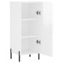 Credenza Bianco Lucido 34,5x34x90 cm in Legno Multistrato