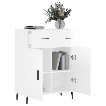 Credenza 69,5x34x90 cm in Legno Multistrato Bianco Lucido