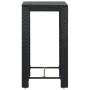 Tavolo da Bar da Giardino Nero 60,5x60,5x110,5 cm Polyrattan