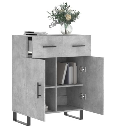 Credenza Grigio Cemento 69,5x34x90 cm in Legno Multistrato