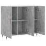 Credenza Grigio Cemento 90x34x80 cm in Legno Multistrato