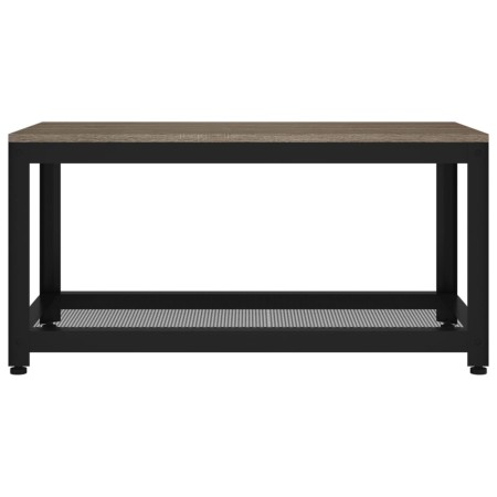 Tavolino da Salotto Grigio e Nero 90x45x45 cm in MDF e Ferro