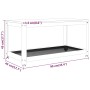 Tavolino da Salotto Grigio e Nero 90x45x45 cm in MDF e Ferro