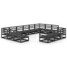 Set Divani da Giardino 13 pz in Legno Massello di Pino