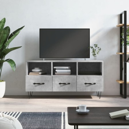 Mobile Porta TV Grigio Cemento 102x36x50 cm Legno Multistrato