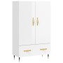 Credenza Bianco Lucido 69,5x31x115 cm in Legno Multistrato