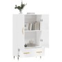 Credenza Bianco Lucido 69,5x31x115 cm in Legno Multistrato