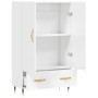 Credenza Bianco Lucido 69,5x31x115 cm in Legno Multistrato