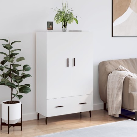 Credenza Bianco Lucido 69,5x31x115 cm in Legno Multistrato