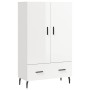 Credenza Bianco Lucido 69,5x31x115 cm in Legno Multistrato