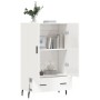 Credenza Bianco Lucido 69,5x31x115 cm in Legno Multistrato