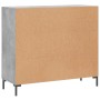 Credenza Grigio Cemento 90x34x80 cm in Legno Multistrato