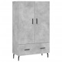 Credenza Grigio Cemento 69,5x31x115 cm in Legno Multistrato