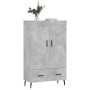 Credenza Grigio Cemento 69,5x31x115 cm in Legno Multistrato