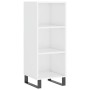 Credenza Bianco Lucido 34,5x32,5x90 cm in Legno Multistrato