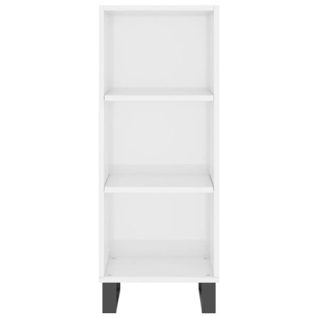 Credenza Bianco Lucido 34,5x32,5x90 cm in Legno Multistrato