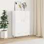 Credenza Bianco Lucido 69,5x31x115 cm in Legno Multistrato