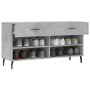 Panca Porta Scarpe Grigio Cemento 102x35x55cm Legno Multistrato