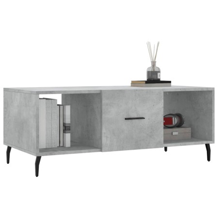 Tavolino Salotto Grigio Cemento 102x50x40 cm Legno Multistrato